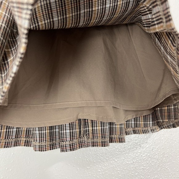 Katie J NYC Skirt Youth Medium Brown Plaid School Girl Pleated Mini A-Line Kids - Picture 7 of 12